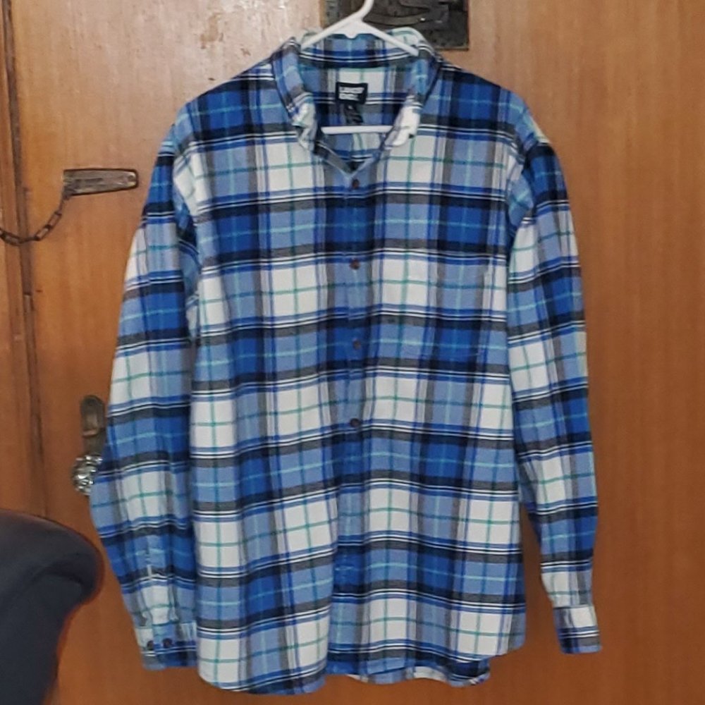 Lands' End Men's Traditional Fit Pattern Flagship Flannel Shirt - XL